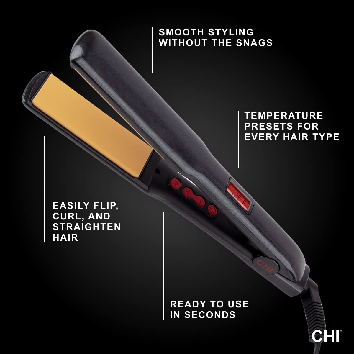 CHI G2 Digital Flat Iron, Straightening Hairstyling Iron For Smooth, Silky Hair, Titanium Infused Ceramic 1