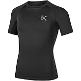 Konrunppy Boys Compression Shirts Short Sleeve Youth Kids Football Basketball Undershirt Qucik Dry Athletic Workout T-Shirt