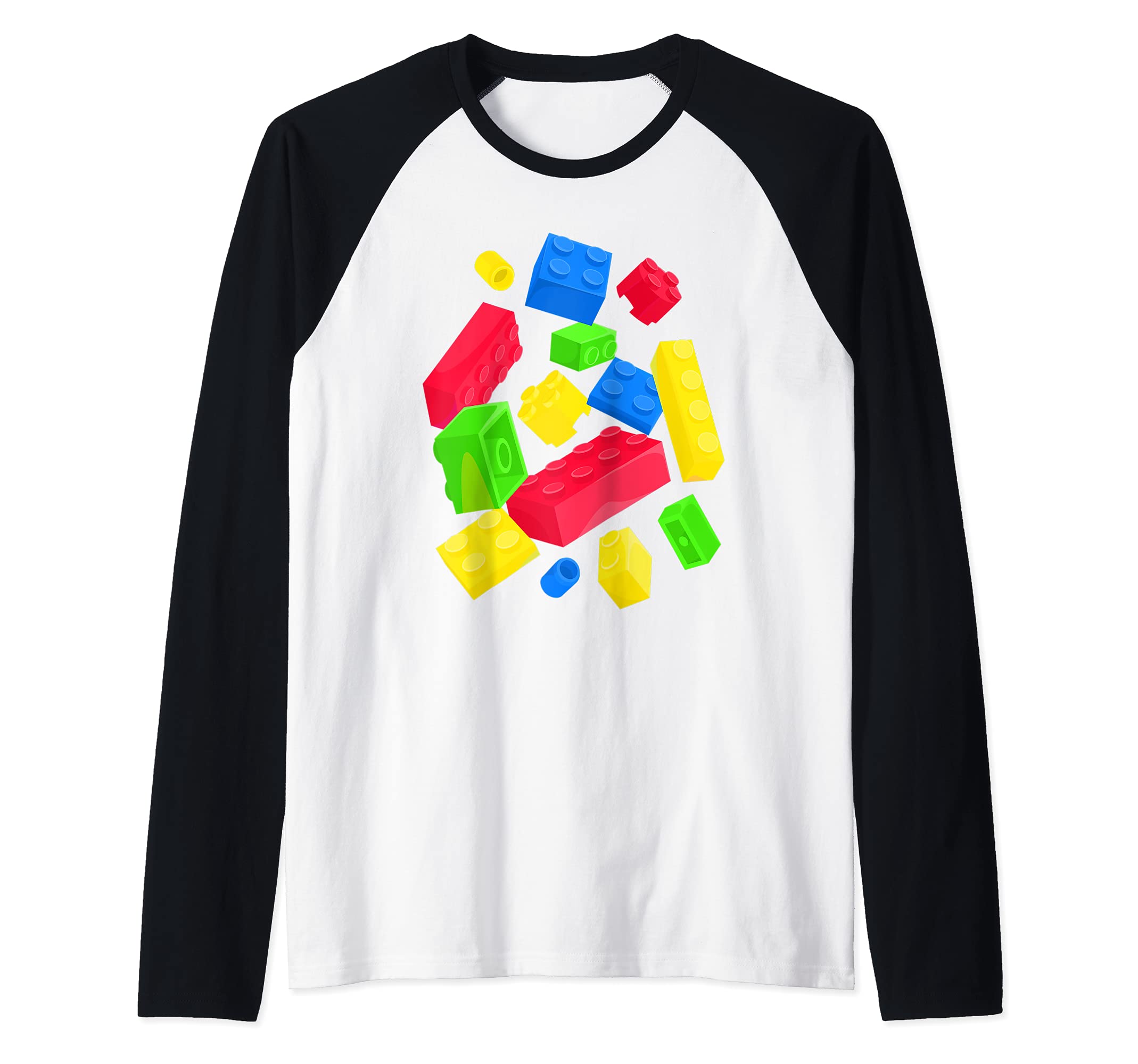 Master Builder, Falling Toy Bricks Essential Raglan Baseball Tee