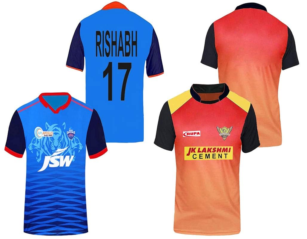 RJM Delhi Capitals Jersey 2021 and Sun Rises Hyderabad Jersey for Kids