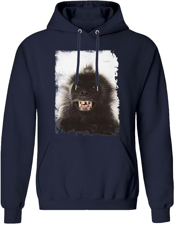 Playful Monkey Hoodie Sweatshirt for Men 80 Cotton, 20 Polyester