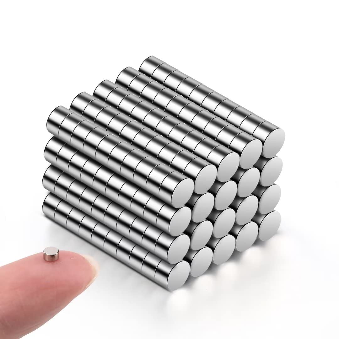 Photo 1 of 200Pcs Small Magnets, 3x2 mm Mini Tiny Round Magnet, Micro Neodymium Magnets for Crafts, Miniatures, Refrigerator, Whiteboard