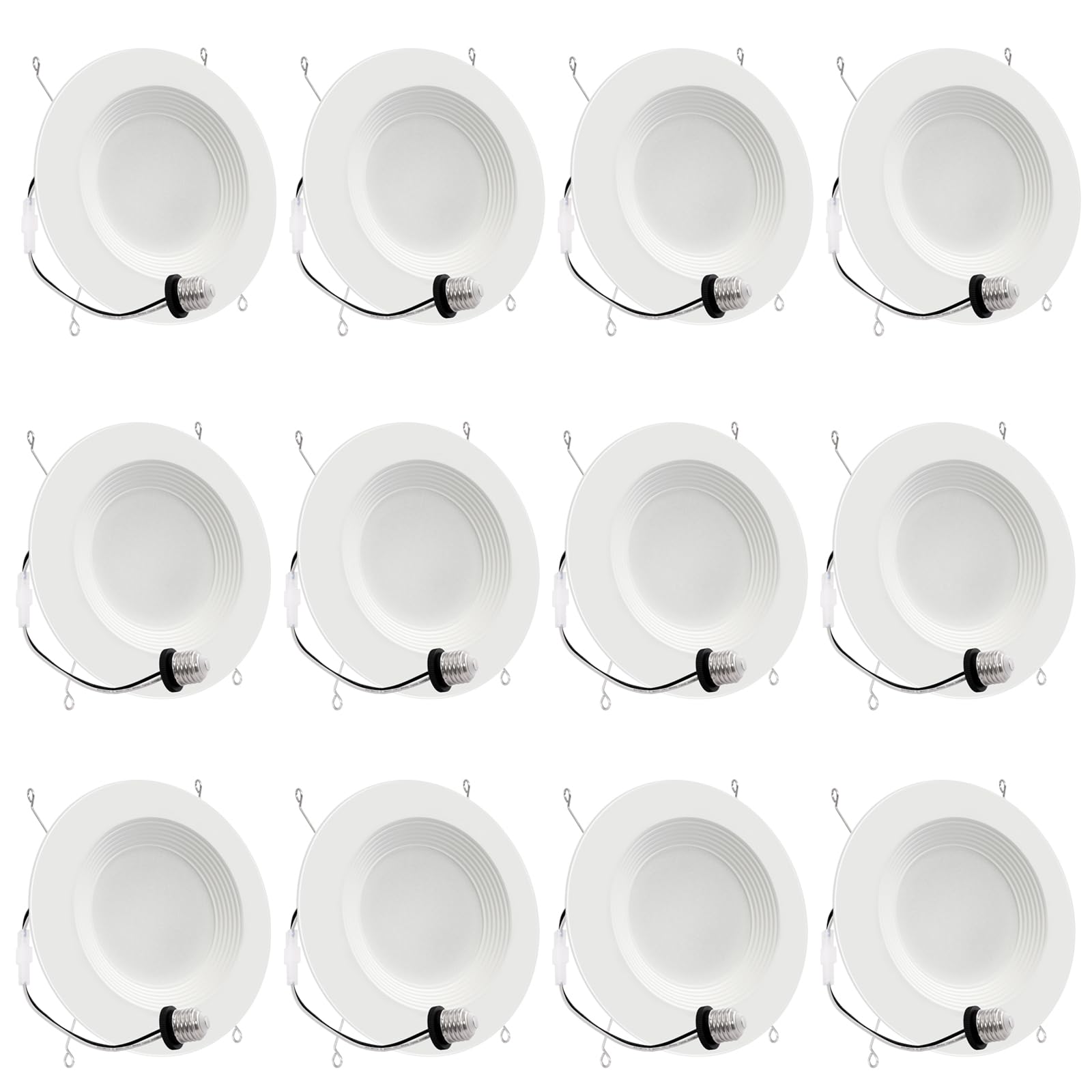 Photo 1 of Energetic LED Recessed Lighting 6 Inch, 12.5W=100W, Warm White 3000K, 950LM, Retrofit Downlight, Dimmable Trim Can Lights, Baffle Trim, Damp Rated, ETL, 12 Pack