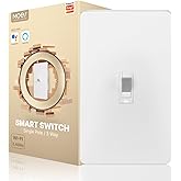 MOES Smart Toggle Switch, Single Pole &amp; 3-Way, WiFi, Neutral Wire Required | Hands-Free Voice Control Via Alexa and Google