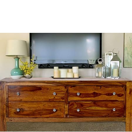 Brookwood Sheesham Wood Entertainment TV Unit for Living Room Lacquer Finish