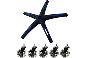 Frassie 28 inch Nylon Gaming Chair Base with 5 Casters, Heavy Duty Boss Office Chair Base Part Replacement (Blue)
