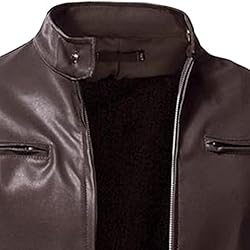 SWJGLITTR Men Slim Fit Motorcyle Leather Jacket