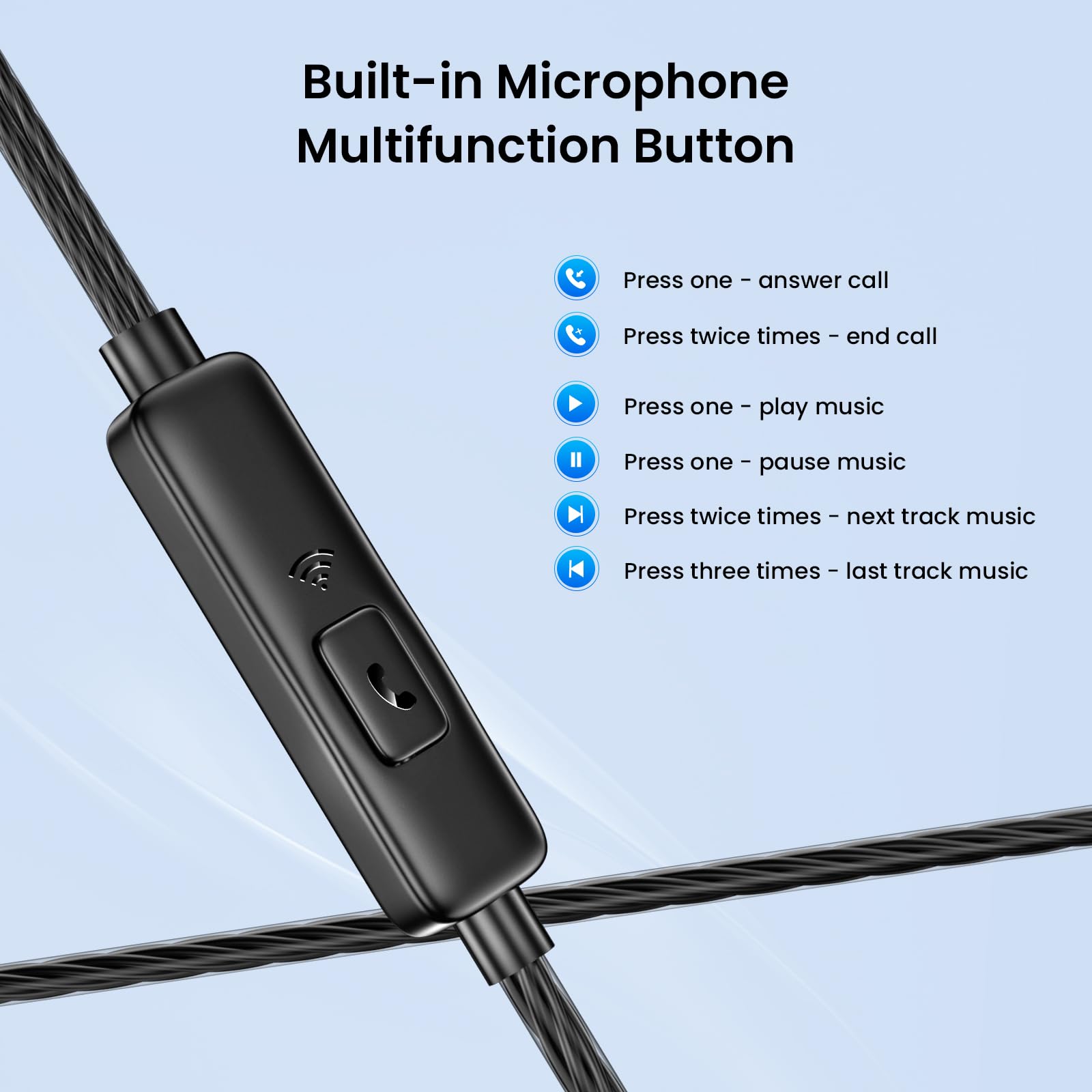 Rayleigh USB C Headphones with Microphone 3 Pack, Wired Earbuds with Heavy Bass, Type C Earphones with Noise Isolating, Compatible with iPad, Android Phones, Fits Most Type C Devices
