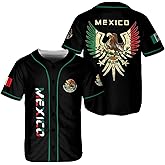 BOZENTIM Mexico Baseball Jersey Shirts, Jersey De Mexico Flag Jersey for Men Women, Mexican Eagle Unisex Shirt Sports Gifts