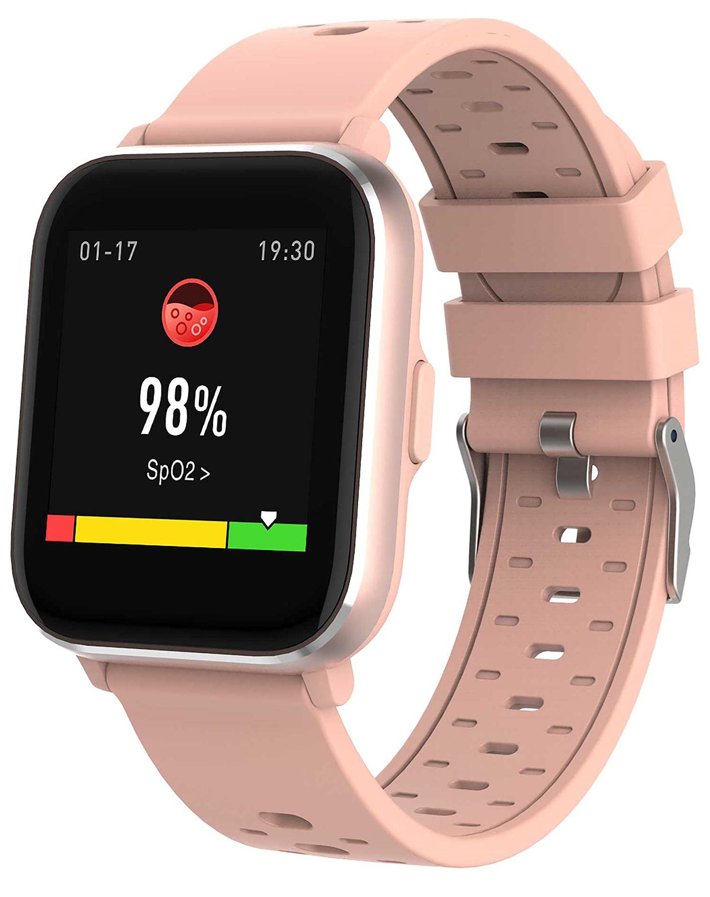 Denver SW-164 Bluetooth Waterproof Smart Watch - Body Temp, Blood Oxygen, Heart Rate, Sleep Monitor - Sports Activity Tracker - iOS and Android (UK Version)