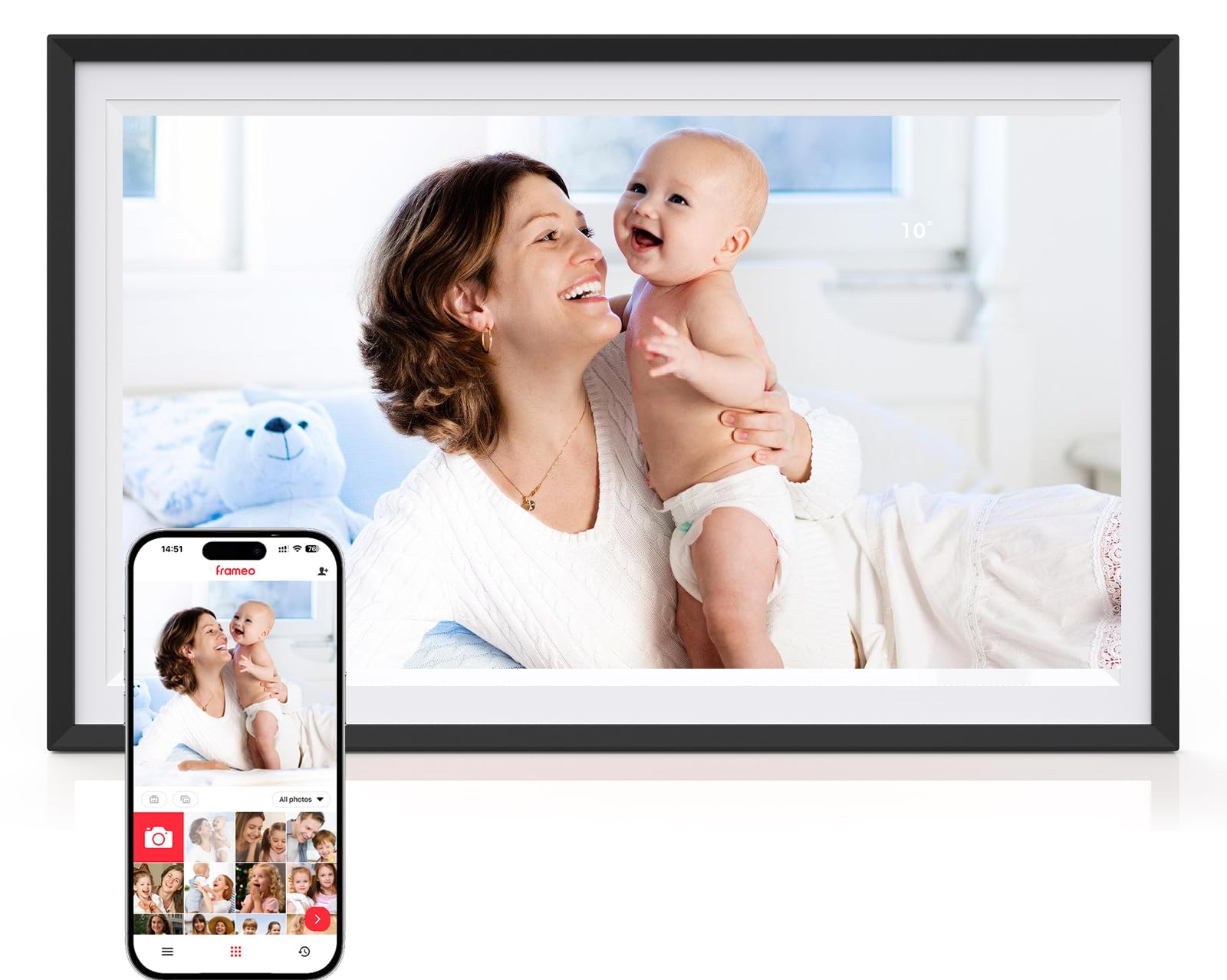 Photo 1 of Digital Picture Frame,15.6 Inch Large Frameo Digital Photo Frame WiFi, 32GB,1920 * 1080 IPS HD Touch Screen,Tabletop&Wall-Mounted,Digital Frame Share Photos and Videos via Frameo App