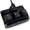 BTXETUEL Mini 4-Key Keypad WASD Arrow Key Keycaps Keyboard One-Handed Mechanical Gaming Keypad Programmable USB-C Customized Keyboard for Working or Gaming (Black, Arrow Keycaps 2)