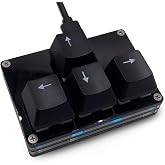 BTXETUEL Mini 4-Key Keypad WASD Arrow Key Keycaps Keyboard One-Handed Mechanical Gaming Keypad Programmable USB-C Customized Keyboard for Working or Gaming (Black, Arrow Keycaps 2)