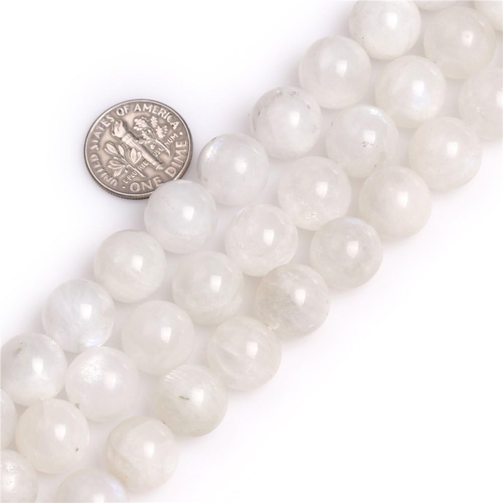 AAA Grade Natural Genuine Gemstone Semi Precious Stone Beads for Jewellery Making 15‘’ (Round Blue Rainbow Moonstone/12MM) - Image 4