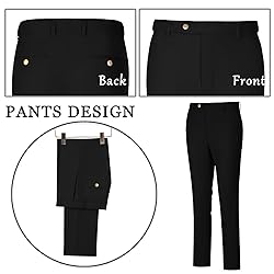 Aowdoy Men's Suits 3 Piece Slim Fit Tuxedo Suit One