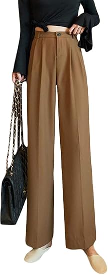 Amazon Bestmood ガウチョパンツ レディース 春 ロングパンツ ゆったり スラックス カジュアル 無地 ワイドパンツ ハイウェスト 着痩せ ズボン 黒 ロングパンツ 通販