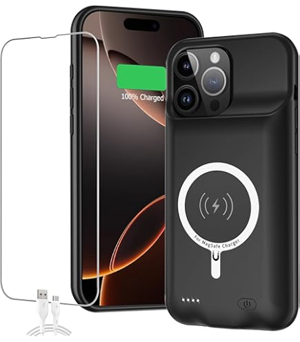 Amazon.com: Wireless Charging Case for iPhone 16 Pro Max, 12000mAh