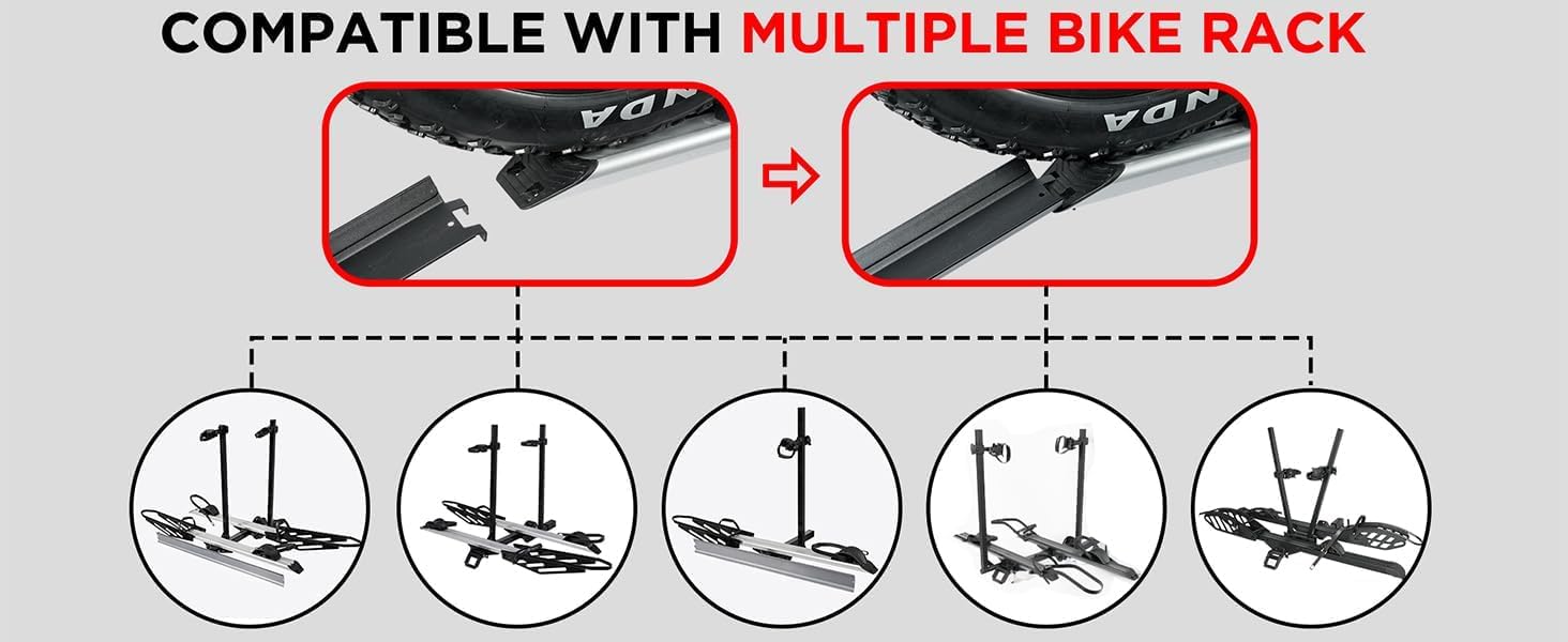 Young Electric E-Bike Rack with Ramp, Hitch 2 Bike Rack, 200 lbs Capacity Electric Bike Carrier, Foldable Platform Mount for Cars, Trucks, SUVs, Minivans, Up to 5-Inch Fat Tire for 2'' Receiver