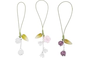 3 Pcs Phone Wrist Cell Phone Charm Strap Cute Flower Lanyard for Camera Keychain Wallet Pendant Decor