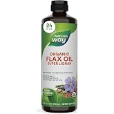 Nature's Way Organic Flax Oil Super Lignan, Flaxseed Oil, 24 Fl Oz | Unflavored, Cold-Pressed Flaxseed Oil with Omega-3 ALA, Unrefined Organic Liquid Flax Oil Supplement