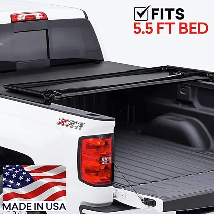 Amazon Com Truck Bed Cover For Chevy Silverado 2014 2019 5 5 Ft Bed Trident Fastfold 69109 Automotive
