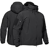 TACVASEN Men's Fleece Lined Tactical Jacket Waterproof Military Hoodie Winter Softshell Jacket Rain Coat Warm Hiking Hunting