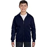 Hanes Boys' EcoSmart Full Zip Hooded Jacket, Navy, Medium