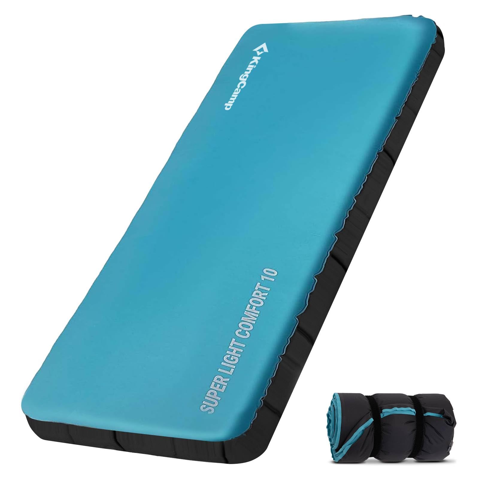 Photo 1 of Kingcamp Air & Foam Sleeping Pad for Camping, 4" Portable Compact Inflatable Camping Mattress, High Support 4-Season Silent Sleeping Mat with Double-layer, 4.9 R-Value for Camping, Tent, Glamping
