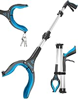 Kekoy 36'' Litter Picker for Adults Extra Long Reach Grabber Sky Blue 91cm
