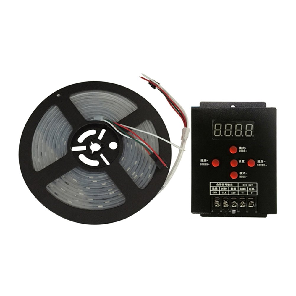 Raysflt Smd5050 LED Strip Ws2811 Ic Pixel Dream Color Changing Waterproof 5m+multfunction Ic Controller 5keys