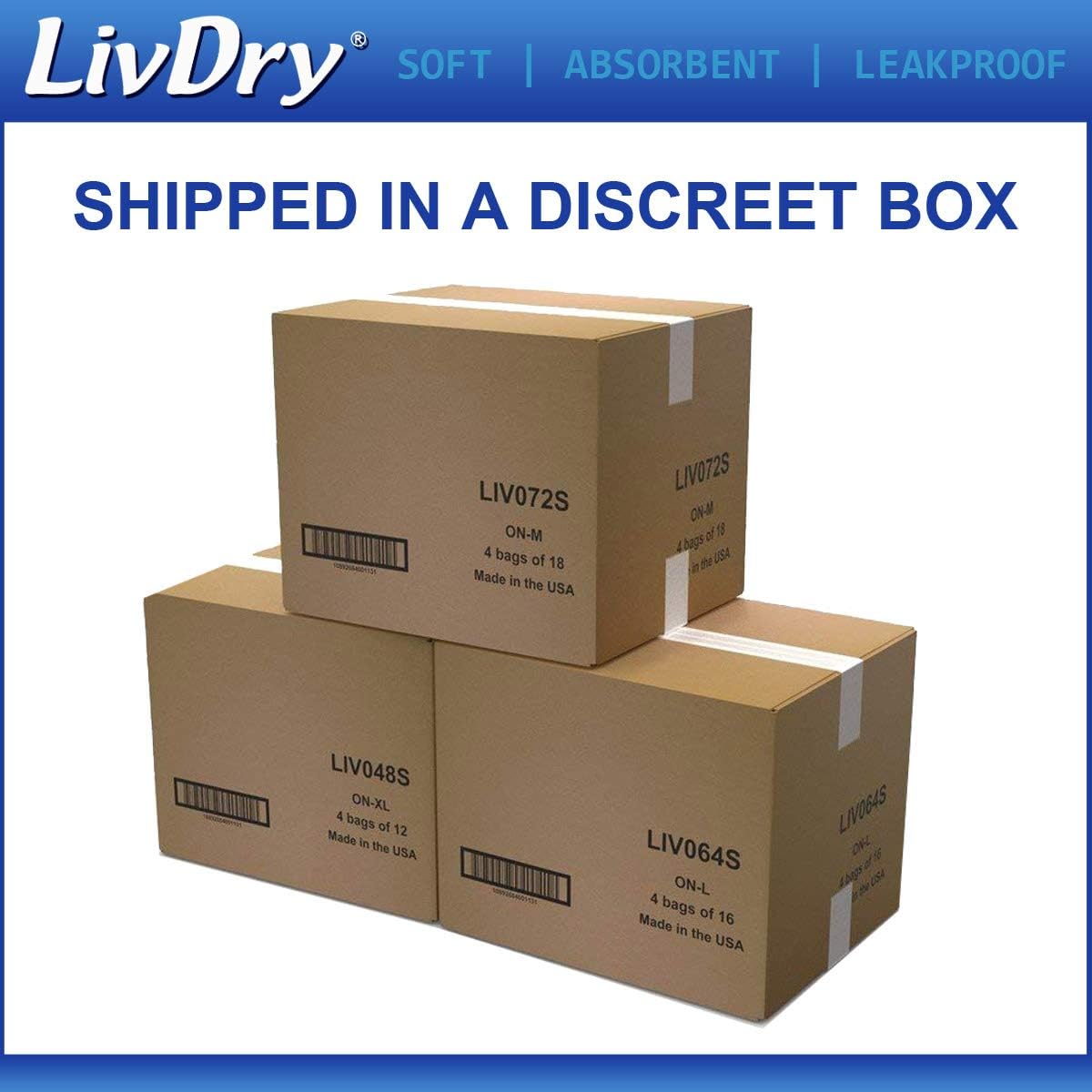 LivDry Adult M Incontinence Underwear, Overnight Comfort Absorbency, Leak Protection, Medium, 68-Pack: Health & Personal Care