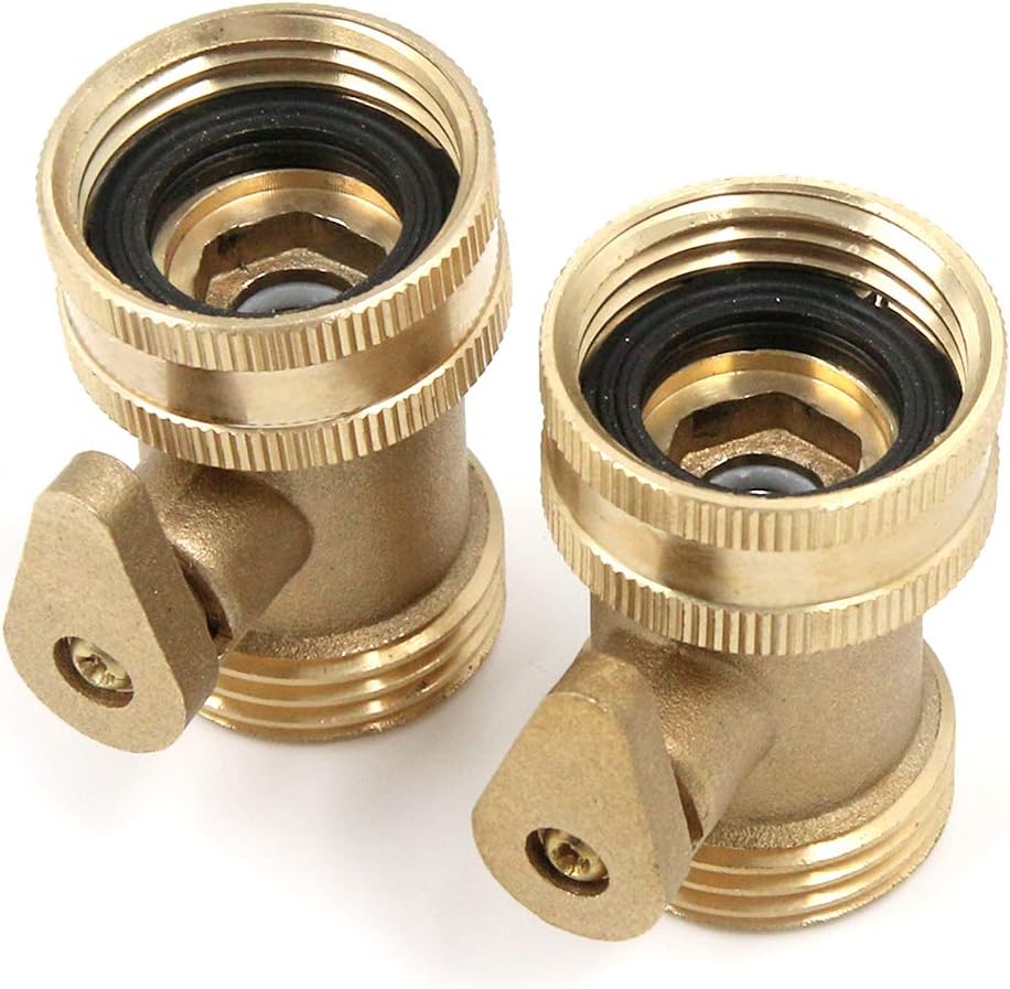 Antrader Heavy Duty Brass Garden Hose Connector 3/4" Water Hose Shut Off Valve
