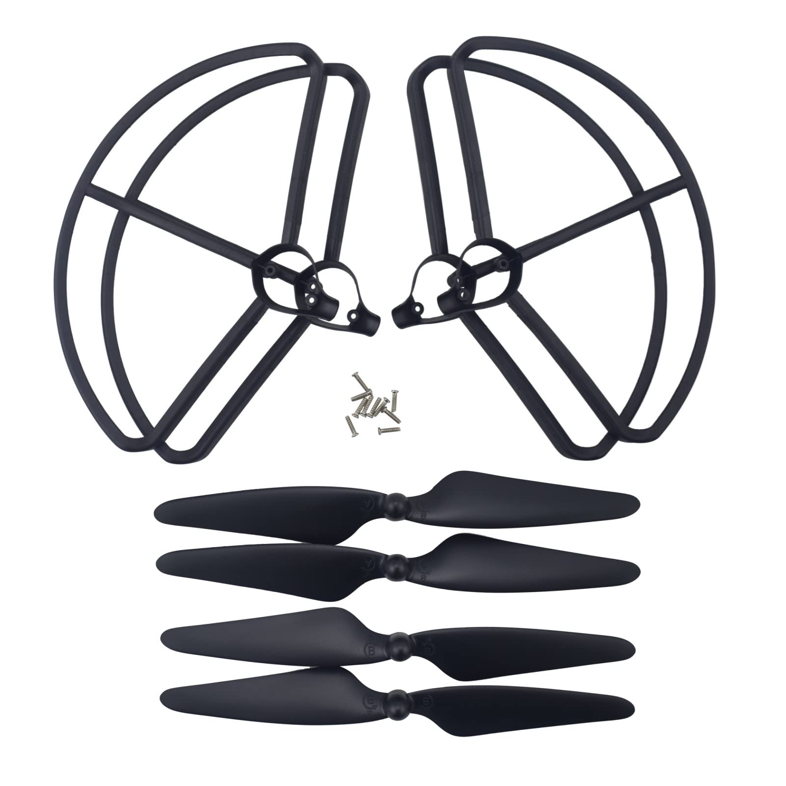 ZYGY 4PCS Propeller Protector and 4PCS Propeller for Hubsan H501S H501A H501C H501M H501S W H501S pro Quadrotor RC Drone accessories,Black