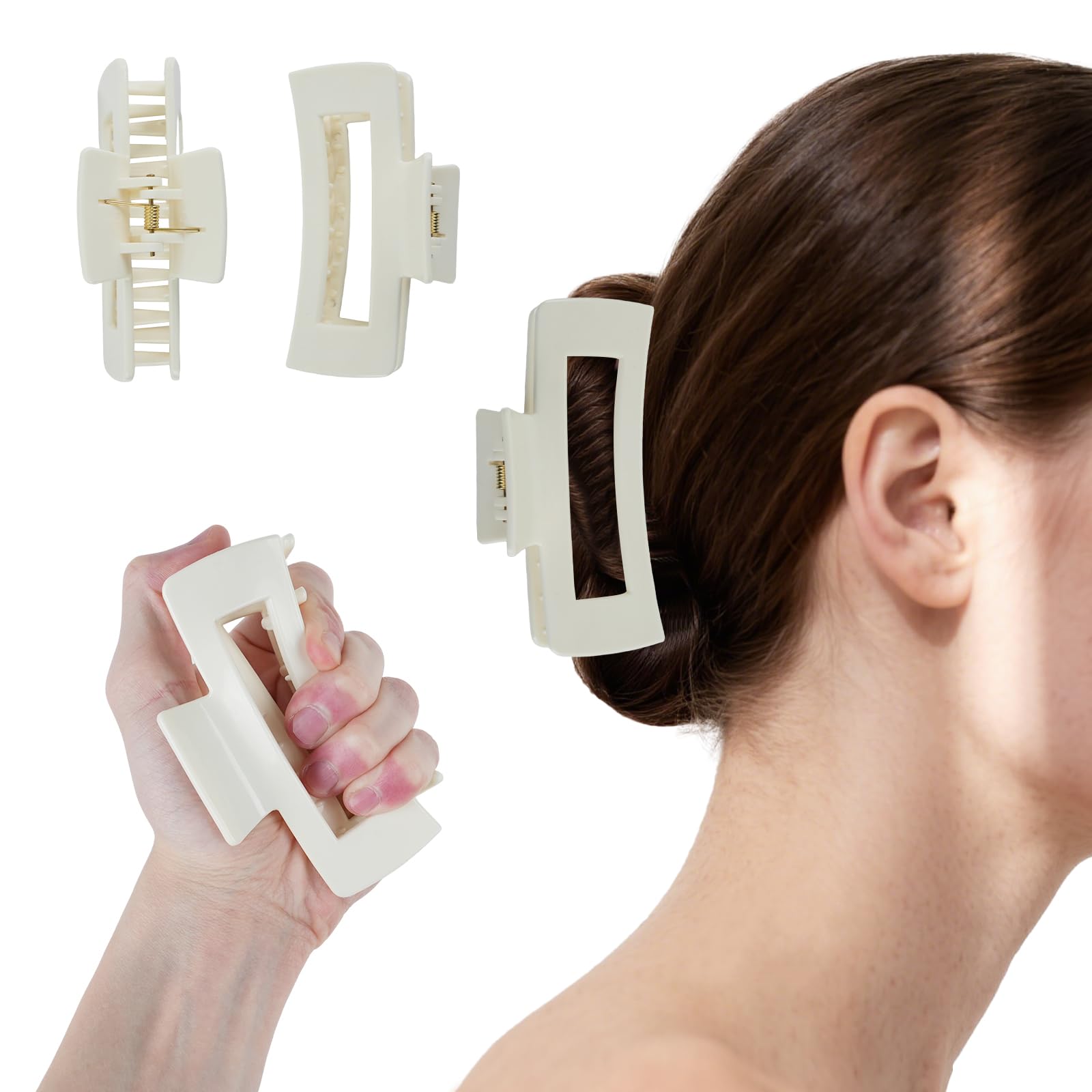 Photo 1 of 2Pack Hair Claw Clips,Cloud Clip for Women - Squishy Pinchable Hair Clamps, Comfortable,Flexible & Unsnappable Cloud Hair Clip, Soft -Like Grip, Strong Anti-Slip Hold for Thick/Thin/Long Hair