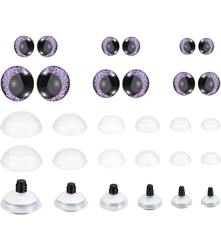 PATIKIL 60 Pcs Yeux De Sécurité Flash 12mm - Yeux Poupée Réalistes Colorés Pour Crochet Et Artisanat