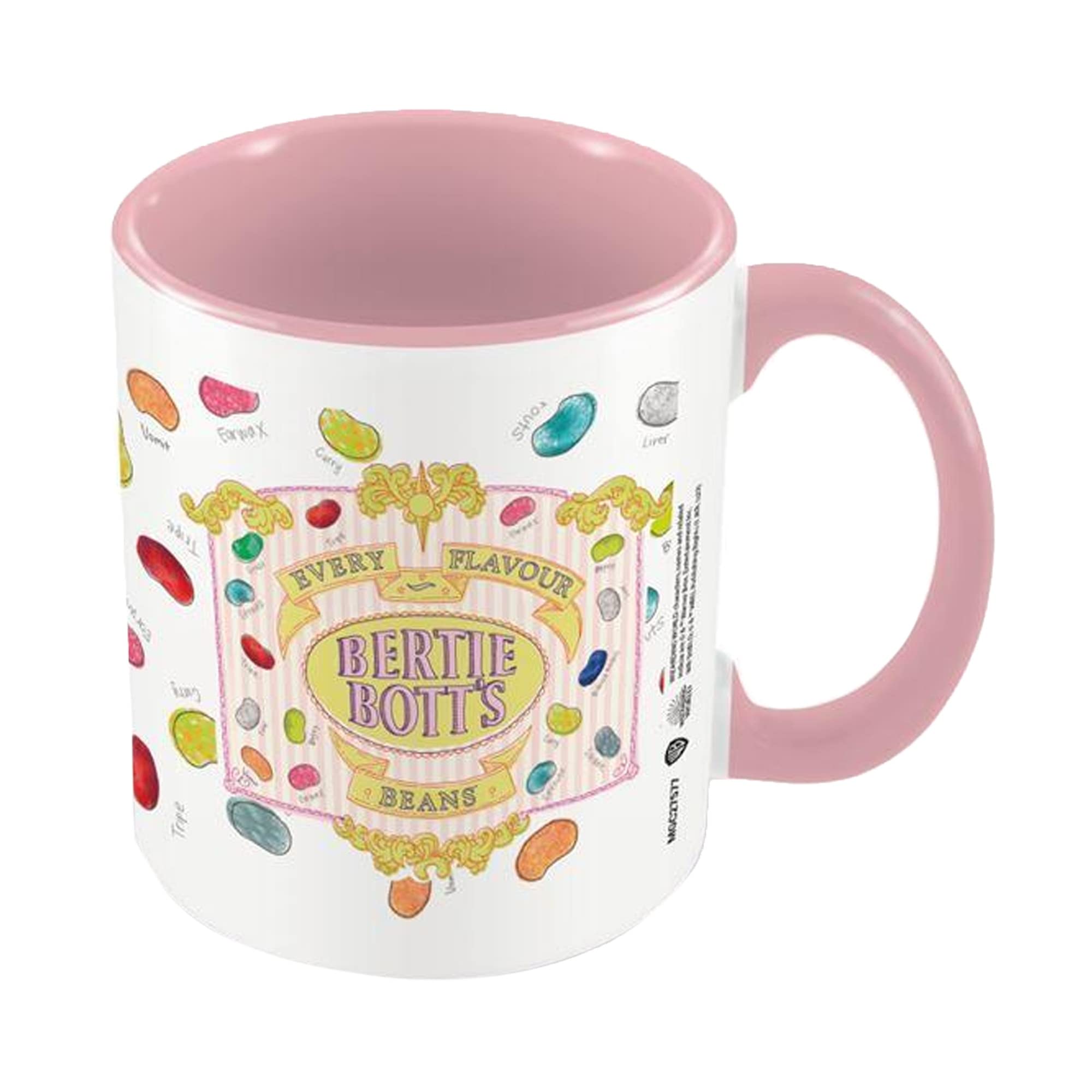 Harry Potter Mug in Presentation Gift Box (Bertie Botts Beans Design) 11oz Ceramic Mug - Official Merchandise, Pink