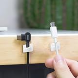 Udewo 100 PCS White Self Adhesive Cable Clips Wire Management Holder Hooks for view 4