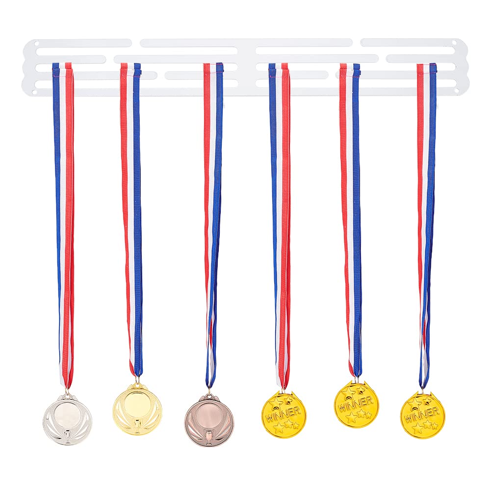 AHANDMAKER Medal Hanger Display, White Blank Sport Medals Holder Rack Easy to Install Wall Mounted Medal Hanger Awards Decor Medals Frame for All Running Medal, Sports Medal, Race Medal, Dance Medal