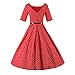 Women's Vintage Boat Neck Audrey Hepburn Sleeve 1950s Rockabilly Cocktail Party Dress