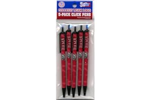 PRO SPECIALTIES GROUP NCAA Team Color Retractable Click Pens- 5 Pack