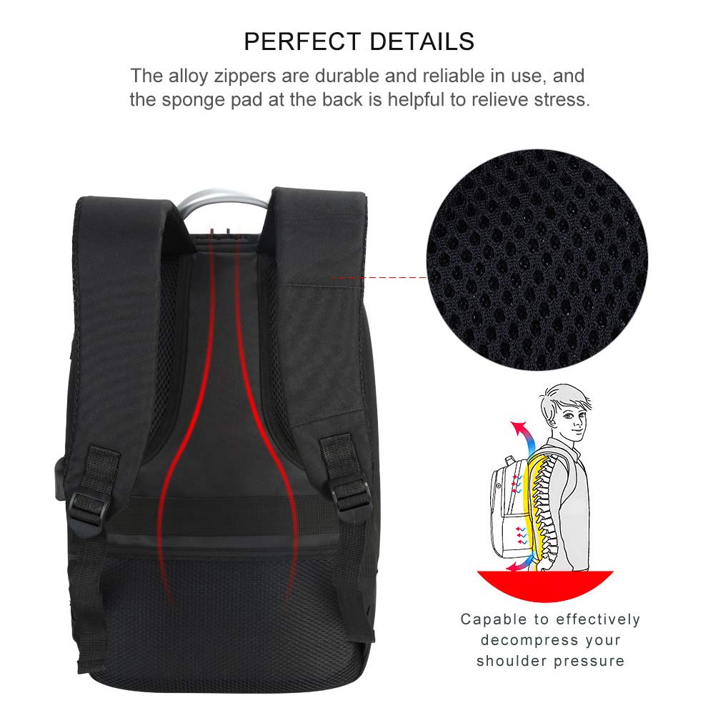 Vbiger Zaino Porta PC Zaino Per PC Antifurto da 14 pollici