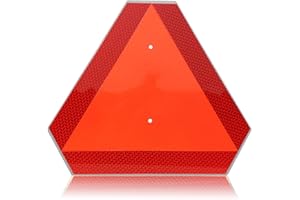 DXSIGN Slow Moving Vehicle Safety Sign,Slow Moving Vehicle Triangle Sign,Aluminum 14"x16" Engineering Grade Reflective for Golf Cart (Aluminum)