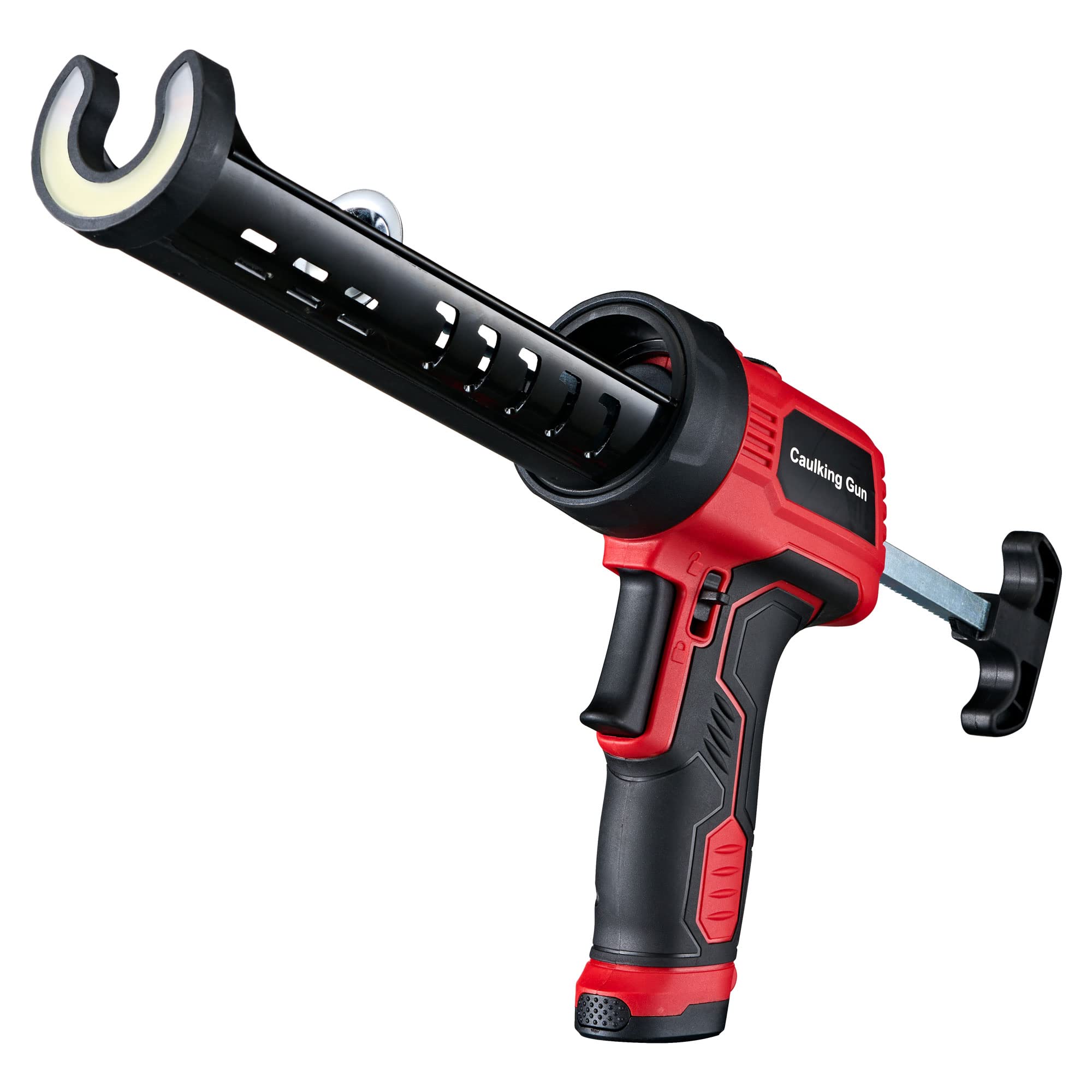 MARSOSAUR Caulk Gun, Non-Drip Electric Caulking Gun with 300 KG Thrust, Cordless Silicone Tool Gun with Constant Flow Tech, Lightweight 10oz Caulk Guns with LED Light