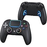 NBCP Wireless Controller for PS5, Compatible with PS5 Pro/Slim/PC, Dual Vibration, Macro/Turbo Function, 3.5mm Audio Jack, 6-Axis Motion Control Gamepad with LED Light