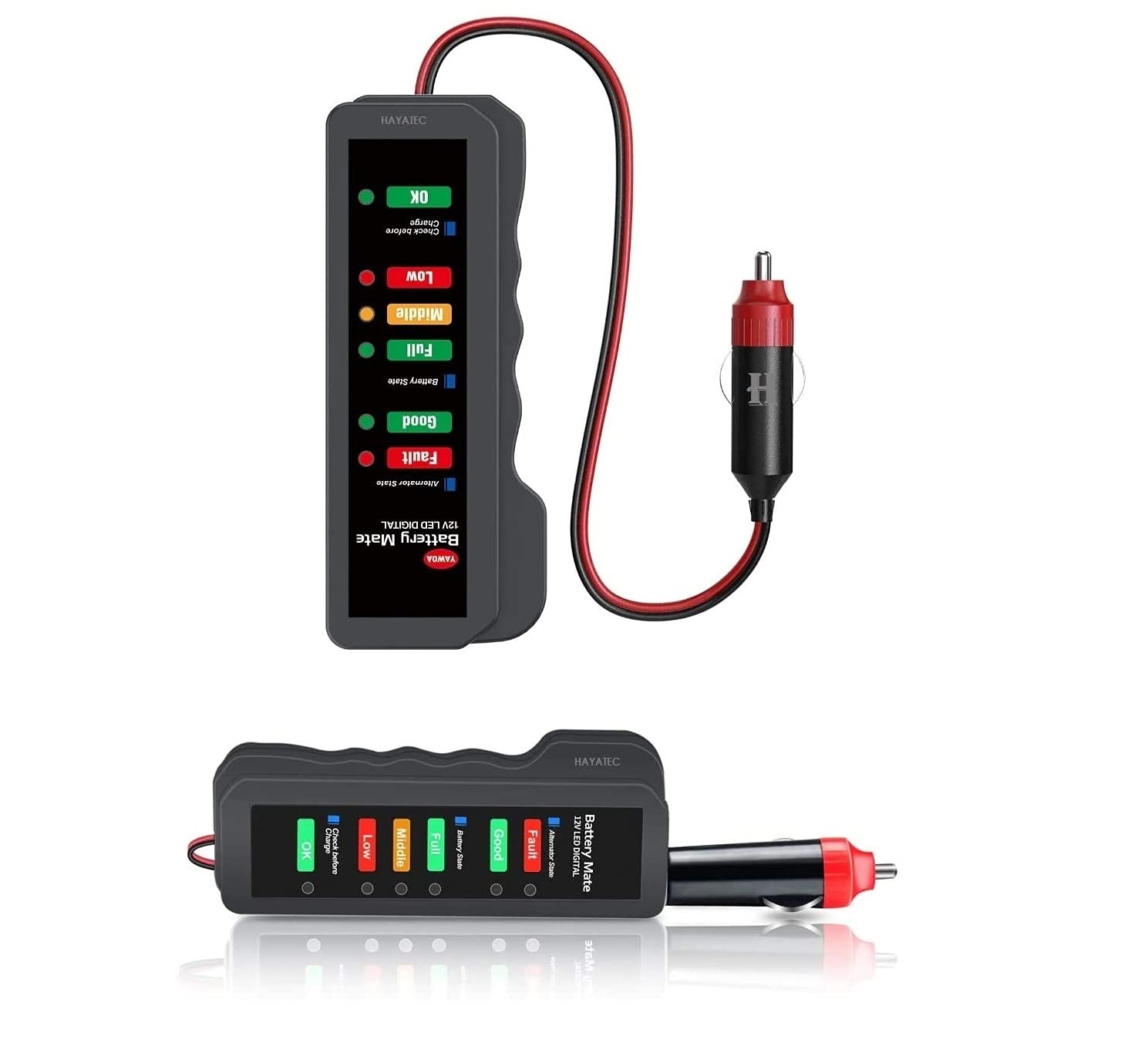 12V Vehicle Battery Tester Digital car battery current Test Tool - Suitable for All Cars Vans Mini cabs Petrol Diesel electric battery Alternator Power indicator tester BM320 by Hayatec (B320)