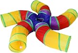 Bemodst Rainbow Cat Tunnel 5-Way Play Tent Interactive Maze Collapsible