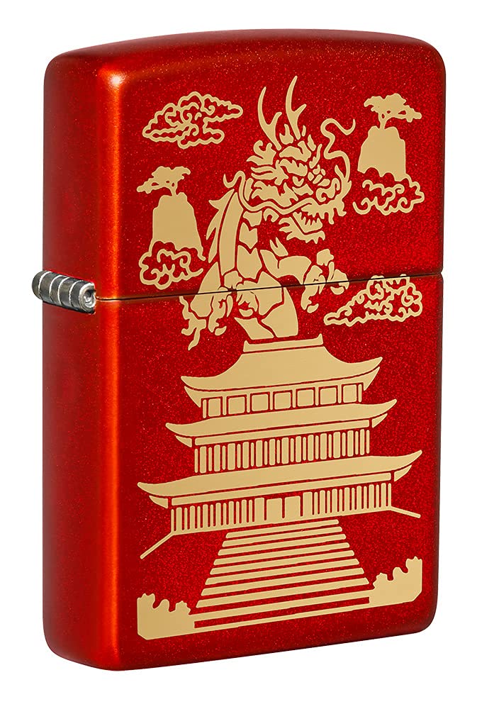 Zippo Windproof Lighter - Eastern Model - Metallic Red Finish with Color Image - Refillable - Reusable - Windproof Design - Gift Box - Made in USA — image 1