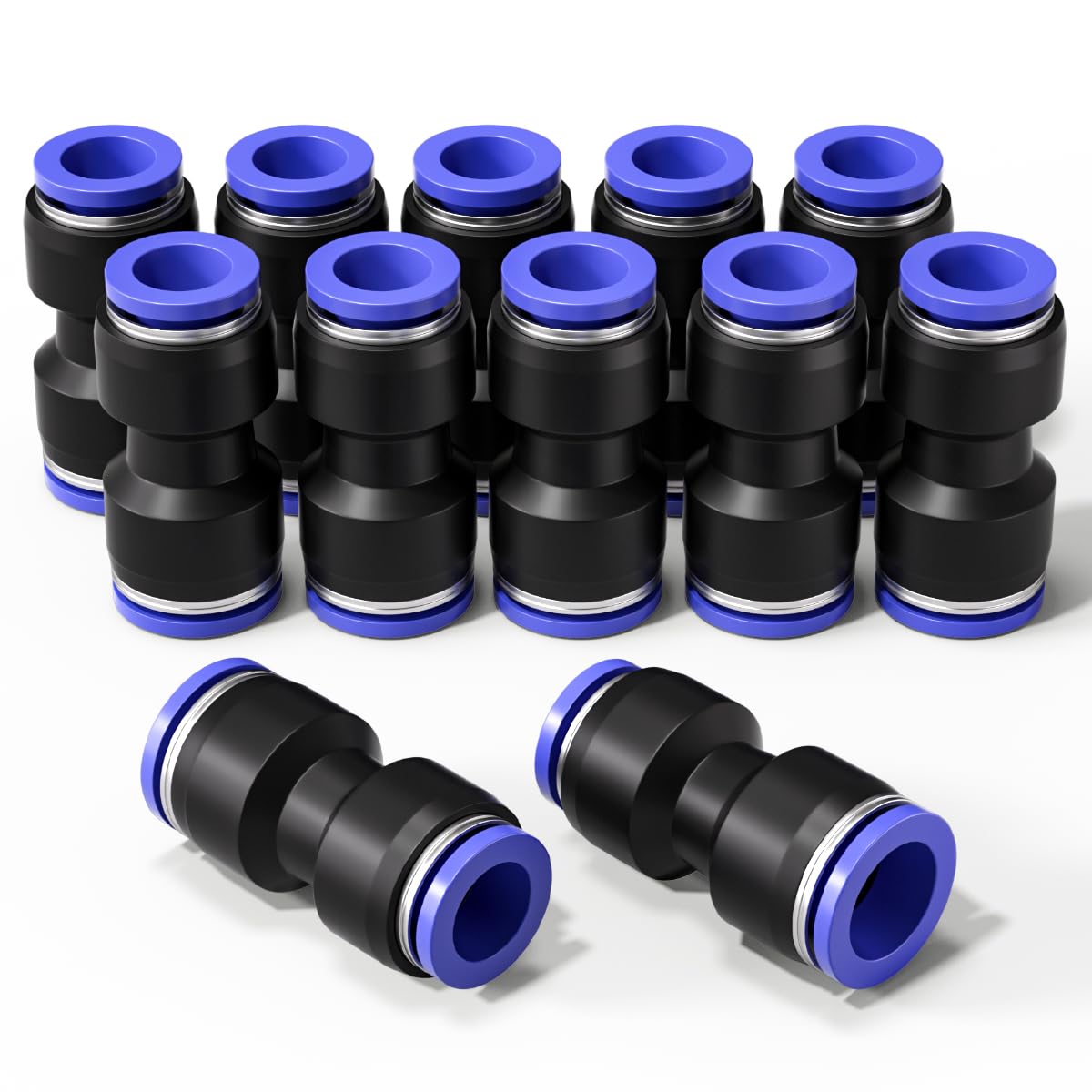 Bwintech 12 Pcs 4mm to 6mm Pneumatic Straight Reducing Push to Connect Adapter Quick Release Reducer Fittings (PG4-6)