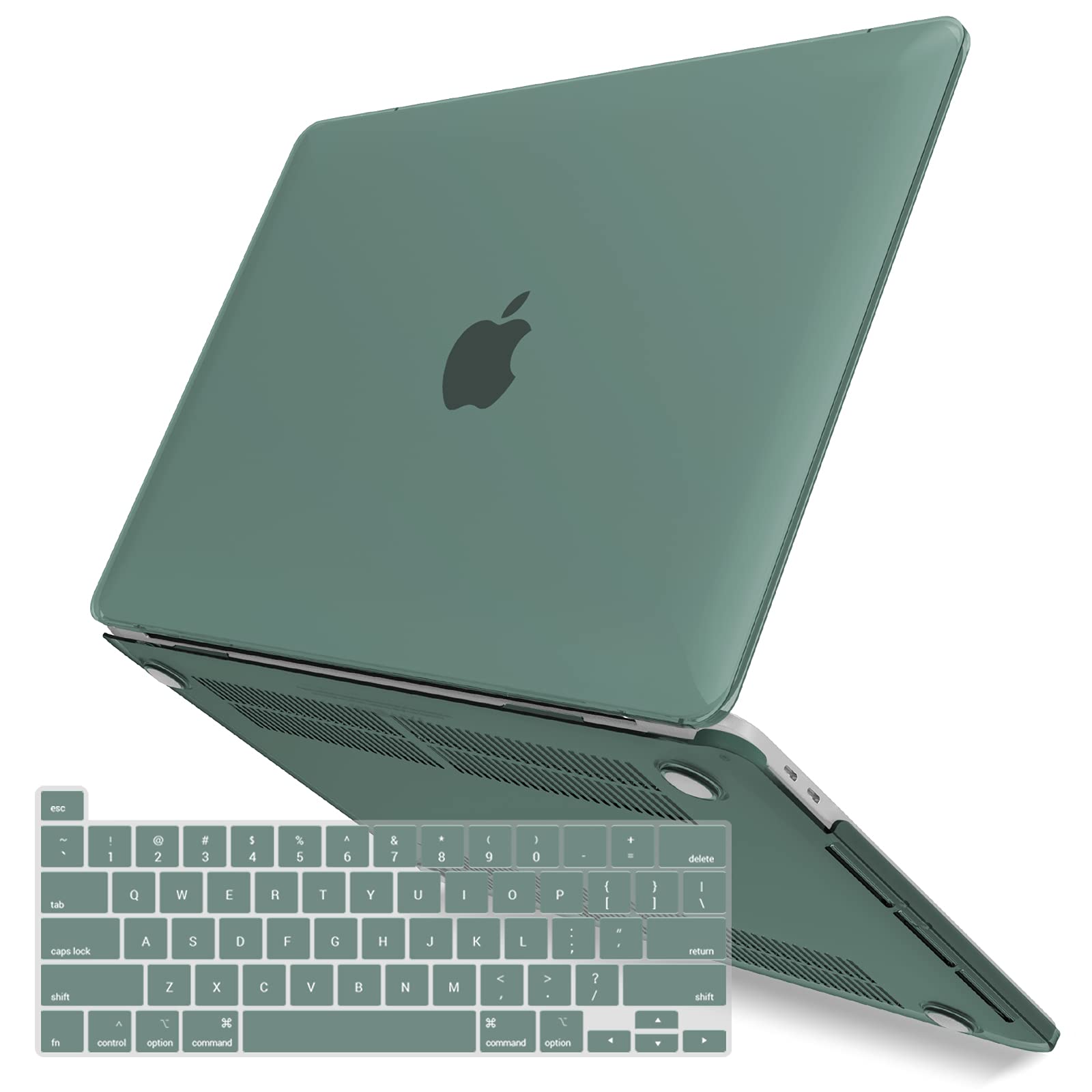 Photo 1 of IBENZER Compatible with 2025 2024 M2 MacBook Pro 13 Inch Case 2025-2016 M1 A2338 A2289 A2251 A2159 A1989 A1706 A1708, Hard Shell Case & Keyboard Cover for Mac Pro 13, Midnight Green, T13MTGN+1A