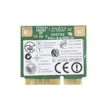 KTC Computer Technology Atheros AR9285 AR5B95 Half Size Mini-PCI-e 300Mbps-Wireless-WiFi-Karte DW1502 802.11 b / g / n für Dell Inspiron N5040 N5010 N7010